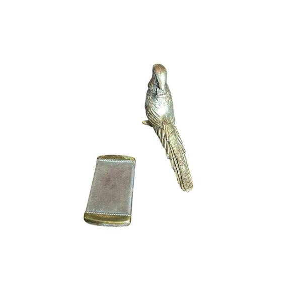 Vintage METAL PHEASANT LIGHTER Made In Japan , Match Box Safe Tin Hinged Top - Picture 2 of 9